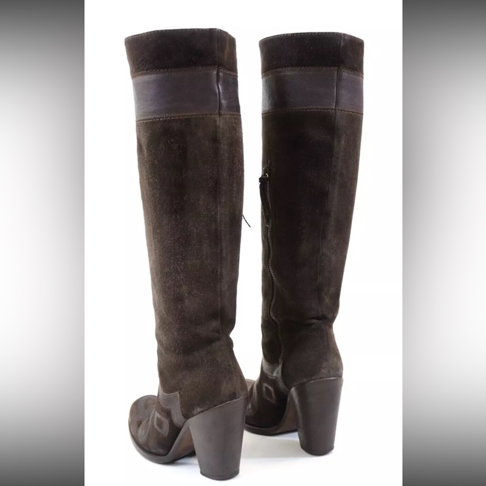 MIU MIU Miuccia Prada Boots Western Cowboy Suede Leather size 10.5/40.5 - Picture 7 of 16